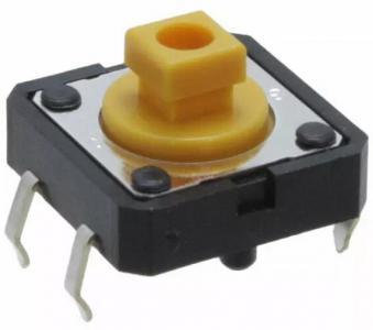 轻触按键开关立式12*12mm  轻触按钮开关带固定住12×12mm   0.05A @ 24VDCB3F-4055