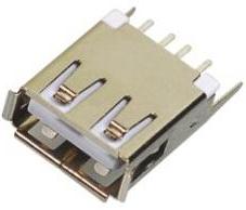 USB-030  13.7mm长度USB插座立式4PIN,.四脚款式USB母座高度13.7MM