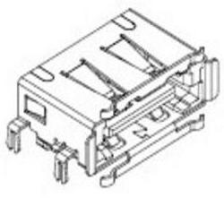 沉板式USB接口4P   USB插孔全贴沉板4脚  USB-058