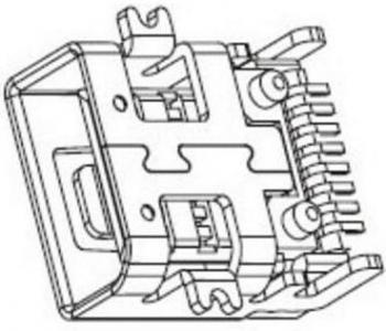 MINI5P前插后贴USB接口8P  mini USB插孔全贴后插贴片8脚  USB-062