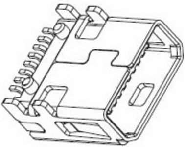 MINI5P前插后贴USB插座8P  mini USB母座全贴后插贴片8脚  USB-063